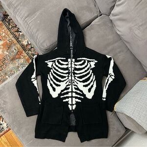 Foxblood Los Angeles Skeleton Oversized Double Sided Longline Cardigan L/XL